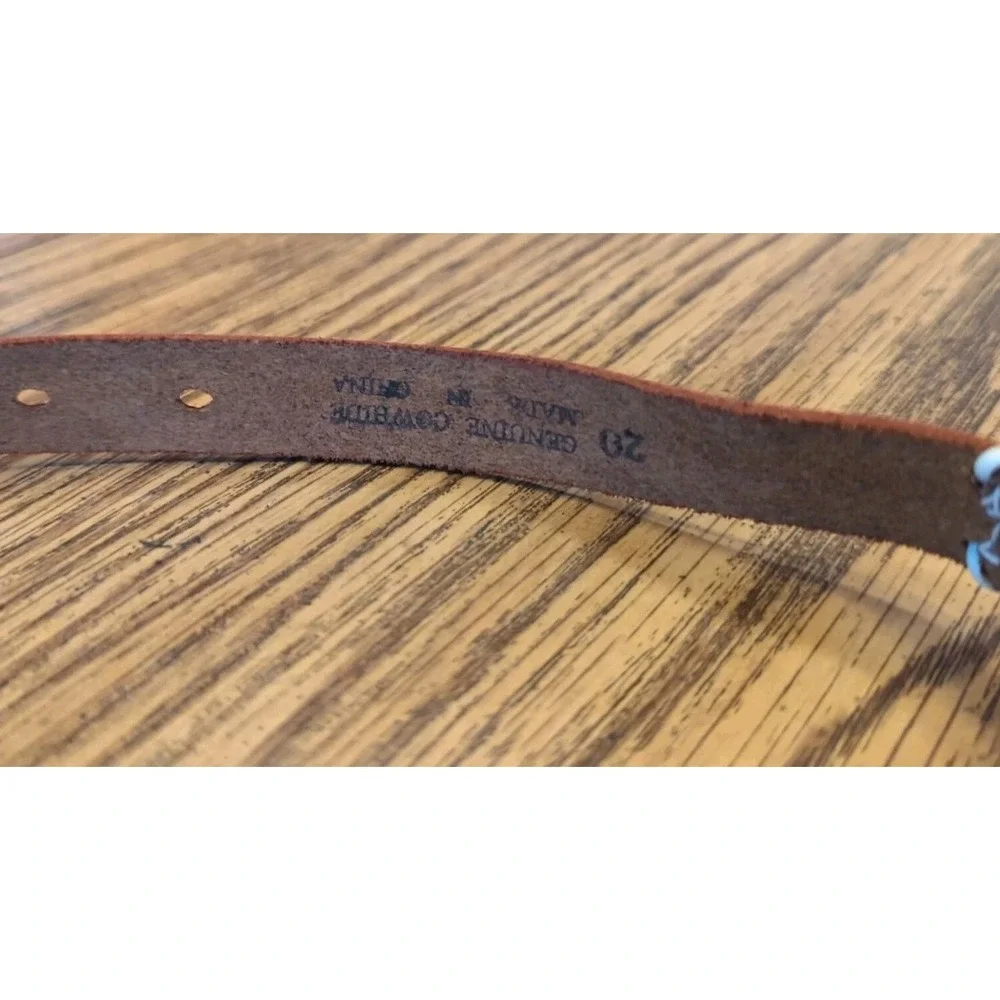 NOS Magic Forest Lake George NY Novelty Beaded Leather Belt Kids Youth Adult 20